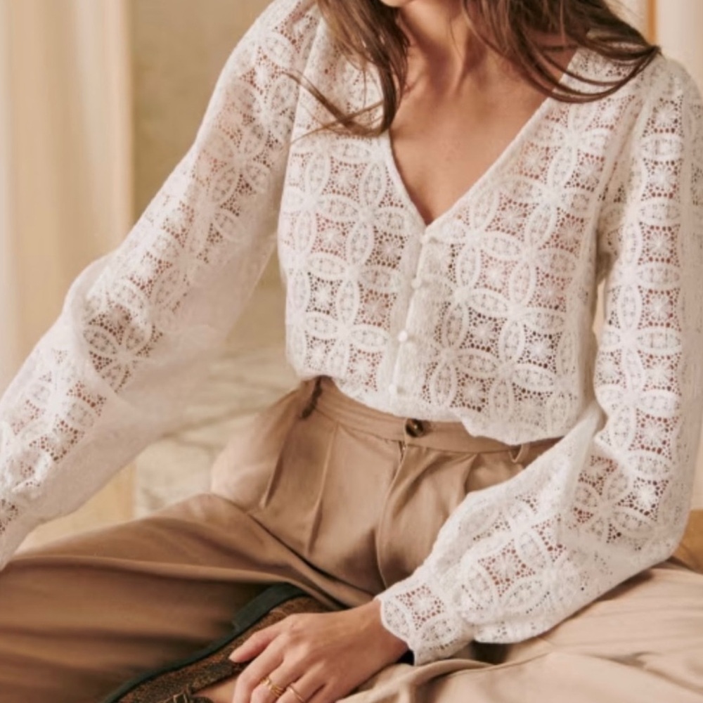 Sezane Gaya blouse, white size 40